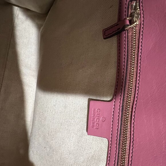 GUCCI Emily SoHo Pink Shoulder Bag Gold Chain Leather Purse Guccissima Large HP - Picture 10 of 13